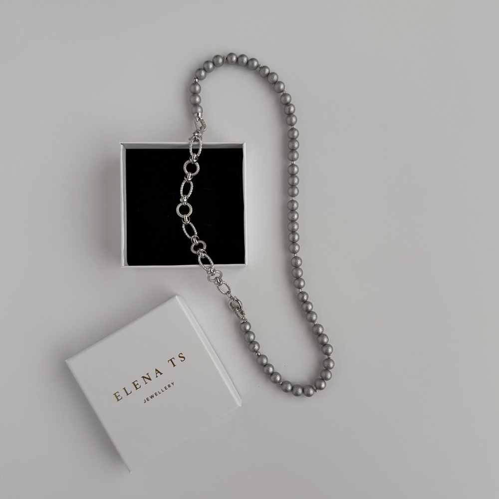 739 Silver Pearl Beaded Necklace